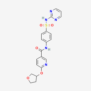 molecular formula C20H19N5O5S B2832548 N-(4-(N-(pyrimidin-2-yl)sulfamoyl)phenyl)-6-((tetrahydrofuran-3-yl)oxy)nicotinamide CAS No. 2034312-54-2