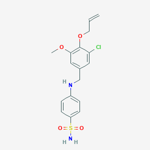 molecular formula C17H19ClN2O4S B283255 4-{[4-(Allyloxy)-3-chloro-5-methoxybenzyl]amino}benzenesulfonamide 