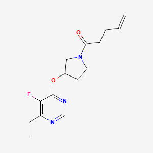 molecular formula C15H20FN3O2 B2832563 1-(3-((6-Ethyl-5-fluoropyrimidin-4-yl)oxy)pyrrolidin-1-yl)pent-4-en-1-one CAS No. 2034396-93-3