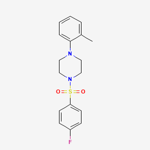 molecular formula C17H19FN2O2S B2832567 1-[(4-Fluorophenyl)sulfonyl]-4-(2-methylphenyl)piperazine CAS No. 727420-16-8