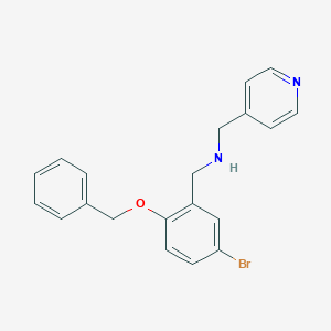 molecular formula C20H19BrN2O B283257 N-[(5-bromo-2-phenylmethoxyphenyl)methyl]-1-pyridin-4-ylmethanamine 