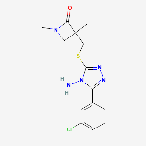 3-[[4-Amino-5-(3-chlorophenyl)-1,2,4-triazol-3-yl]sulfanylmethyl]-1,3-dimethylazetidin-2-one