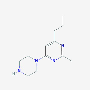 molecular formula C12H20N4 B2832575 2-甲基-4-哌嗪-1-基-6-丙基嘧啶 CAS No. 893754-98-8