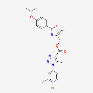 molecular formula C25H25BrN4O4 B2832576 (2-(4-异丙氧基苯基)-5-甲氧噁唑-4-基)甲基-1-(4-溴-3-甲基苯基)-5-甲基-1H-1,2,3-三唑-4-甲酸酯 CAS No. 1223945-15-0