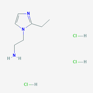 molecular formula C7H16Cl3N3 B2832578 2-(2-ethyl-1H-imidazol-1-yl)ethan-1-amine trihydrochloride CAS No. 2137783-30-1