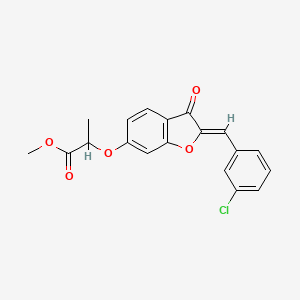 molecular formula C19H15ClO5 B2832580 (Z)-methyl 2-((2-(3-chlorobenzylidene)-3-oxo-2,3-dihydrobenzofuran-6-yl)oxy)propanoate CAS No. 620546-33-0