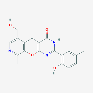 6-(hydroxymethyl)-2-(2-hydroxy-5-methylphenyl)-9-methyl-3,5-dihydro-4H-pyrido[4',3':5,6]pyrano[2,3-d]pyrimidin-4-one