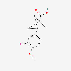 molecular formula C13H13FO3 B2832584 3-(3-Fluoro-4-methoxyphenyl)bicyclo[1.1.1]pentane-1-carboxylic acid CAS No. 2287281-77-8