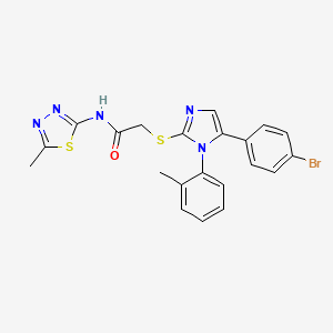 2-((5-(4-bromophenyl)-1-(o-tolyl)-1H-imidazol-2-yl)thio)-N-(5-methyl-1,3,4-thiadiazol-2-yl)acetamide