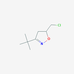 molecular formula C8H14ClNO B2832588 3-Tert-butyl-5-(chloromethyl)-4,5-dihydro-1,2-oxazole CAS No. 1341440-61-6
