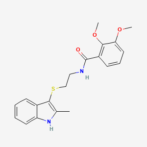 molecular formula C20H22N2O3S B2832595 2,3-dimethoxy-N-(2-((2-methyl-1H-indol-3-yl)thio)ethyl)benzamide CAS No. 687575-16-2