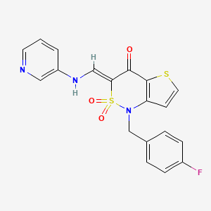 (3Z)-1-[(4-fluorophenyl)methyl]-3-{[(pyridin-3-yl)amino]methylidene}-1H,3H,4H-2lambda6-thieno[3,2-c][1,2]thiazine-2,2,4-trione