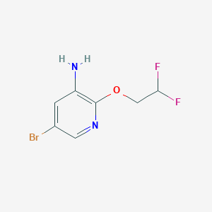 molecular formula C7H7BrF2N2O B2832605 5-Bromo-2-(2,2-difluoroethoxy)pyridin-3-amine CAS No. 1555457-24-3