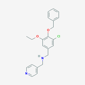 molecular formula C22H23ClN2O2 B283261 N-[4-(benzyloxy)-3-chloro-5-ethoxybenzyl]-N-(4-pyridinylmethyl)amine 