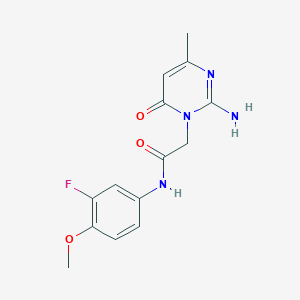 2-[2-amino-4-methyl-6-oxo-1(6H)-pyrimidinyl]-N~1~-(3-fluoro-4-methoxyphenyl)acetamide