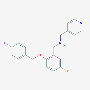 molecular formula C20H18BrFN2O B283263 N-{5-bromo-2-[(4-fluorobenzyl)oxy]benzyl}-N-(4-pyridinylmethyl)amine 