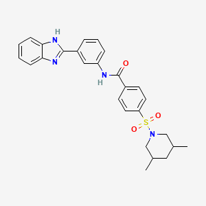 N-(3-(1H-benzo[d]imidazol-2-yl)phenyl)-4-((3,5-dimethylpiperidin-1-yl)sulfonyl)benzamide