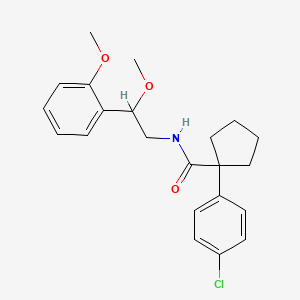 molecular formula C22H26ClNO3 B2832637 1-(4-氯苯基)-N-(2-甲氧基-2-(2-甲氧基苯基)乙基)环戊烷甲酰胺 CAS No. 1790198-13-8