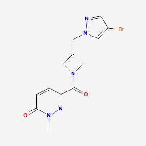 molecular formula C13H14BrN5O2 B2832638 6-{3-[(4-bromo-1H-pyrazol-1-yl)methyl]azetidine-1-carbonyl}-2-methyl-2,3-dihydropyridazin-3-one CAS No. 2415541-40-9
