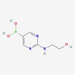 molecular formula C6H10BN3O3 B2832639 (2-((2-Hydroxyethyl)amino)pyrimidin-5-yl)boronic acid CAS No. 2226087-09-6