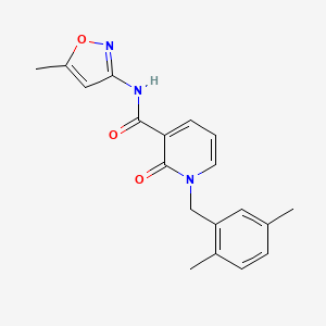 molecular formula C19H19N3O3 B2832642 1-(2,5-dimethylbenzyl)-N-(5-methylisoxazol-3-yl)-2-oxo-1,2-dihydropyridine-3-carboxamide CAS No. 933005-70-0