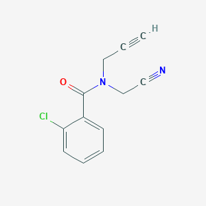 molecular formula C12H9ClN2O B2832644 2-chloro-N-(cyanomethyl)-N-(prop-2-yn-1-yl)benzamide CAS No. 1869888-06-1