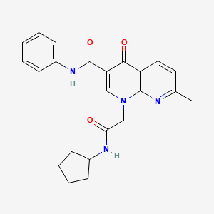 molecular formula C23H24N4O3 B2832646 1-(2-(cyclopentylamino)-2-oxoethyl)-7-methyl-4-oxo-N-phenyl-1,4-dihydro-1,8-naphthyridine-3-carboxamide CAS No. 1251694-37-7