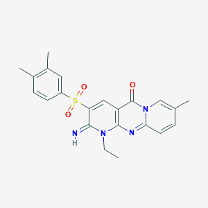 3-((3,4-dimethylphenyl)sulfonyl)-1-ethyl-2-imino-8-methyl-1H-dipyrido[1,2-a:2',3'-d]pyrimidin-5(2H)-one