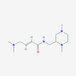 molecular formula C13H26N4O B2832669 (E)-4-(Dimethylamino)-N-[(1,4-dimethylpiperazin-2-yl)methyl]but-2-enamide CAS No. 2411332-09-5