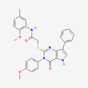 molecular formula C29H26N4O4S B2832671 N-(2-methoxy-5-methylphenyl)-2-((3-(4-methoxyphenyl)-4-oxo-7-phenyl-4,5-dihydro-3H-pyrrolo[3,2-d]pyrimidin-2-yl)thio)acetamide CAS No. 1794959-04-8