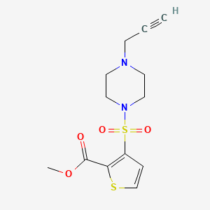 molecular formula C13H16N2O4S2 B2832680 Methyl 3-{[4-(prop-2-yn-1-yl)piperazin-1-yl]sulfonyl}thiophene-2-carboxylate CAS No. 1424043-81-1