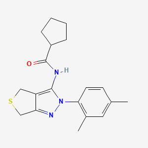 molecular formula C19H23N3OS B2832693 N-(2-(2,4-dimethylphenyl)-4,6-dihydro-2H-thieno[3,4-c]pyrazol-3-yl)cyclopentanecarboxamide CAS No. 450344-55-5