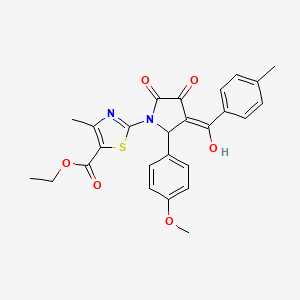 ethyl 2-[3-hydroxy-5-(4-methoxyphenyl)-4-(4-methylbenzoyl)-2-oxo-2,5-dihydro-1H-pyrrol-1-yl]-4-methyl-1,3-thiazole-5-carboxylate