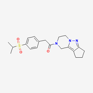 2-(4-(isopropylsulfonyl)phenyl)-1-(3,4,8,9-tetrahydro-1H-cyclopenta[3,4]pyrazolo[1,5-a]pyrazin-2(7H)-yl)ethanone