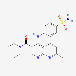 molecular formula C20H23N5O3S B2832700 4-{[4-(aminosulfonyl)phenyl]amino}-N,N-diethyl-7-methyl-1,8-naphthyridine-3-carboxamide CAS No. 1251600-79-9
