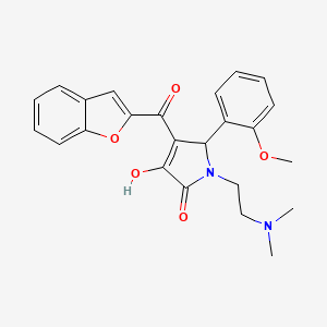 molecular formula C24H24N2O5 B2832709 4-(1-benzofuran-2-ylcarbonyl)-1-[2-(dimethylamino)ethyl]-3-hydroxy-5-(2-methoxyphenyl)-1,5-dihydro-2H-pyrrol-2-one CAS No. 797765-45-8
