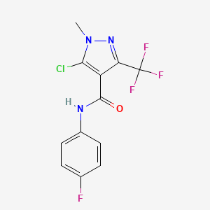 molecular formula C12H8ClF4N3O B2832711 5-chloro-N-(4-fluorophenyl)-1-methyl-3-(trifluoromethyl)-1H-pyrazole-4-carboxamide CAS No. 282522-99-0