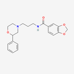 molecular formula C21H24N2O4 B2832714 N-(3-(2-苯基吗啉基)丙基)苯并[d][1,3]二噁唑-5-甲酰胺 CAS No. 953970-81-5