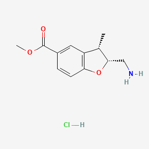 molecular formula C12H16ClNO3 B2832718 Methyl (2R,3S)-2-(aminomethyl)-3-methyl-2,3-dihydro-1-benzofuran-5-carboxylate;hydrochloride CAS No. 2408938-58-7