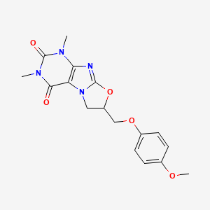 7-((4-methoxyphenoxy)methyl)-1,3-dimethyl-6,7-dihydrooxazolo[2,3-f]purine-2,4(1H,3H)-dione