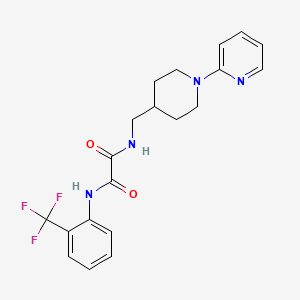 molecular formula C20H21F3N4O2 B2832730 N1-((1-(pyridin-2-yl)piperidin-4-yl)methyl)-N2-(2-(trifluoromethyl)phenyl)oxalamide CAS No. 1235270-34-4