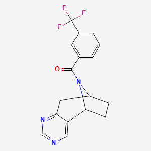 molecular formula C17H14F3N3O B2832735 ((5R,8S)-6,7,8,9-tetrahydro-5H-5,8-epiminocyclohepta[d]pyrimidin-10-yl)(3-(trifluoromethyl)phenyl)methanone CAS No. 1903387-80-3