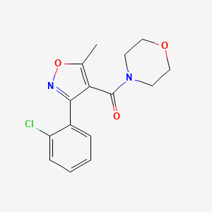 molecular formula C15H15ClN2O3 B2832737 [3-(2-Chlorophenyl)-5-methyl-1,2-oxazol-4-yl]-morpholin-4-ylmethanone CAS No. 312590-47-9