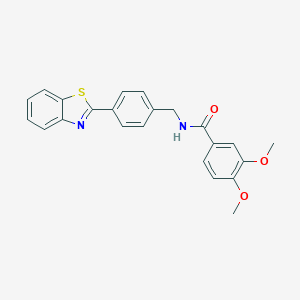 molecular formula C23H20N2O3S B283274 N-[4-(1,3-benzothiazol-2-yl)benzyl]-3,4-dimethoxybenzamide 