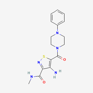 molecular formula C16H19N5O2S B2832745 4-amino-N-methyl-5-(4-phenylpiperazine-1-carbonyl)-1,2-thiazole-3-carboxamide CAS No. 1286697-71-9