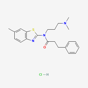 N-(3-(dimethylamino)propyl)-N-(6-methylbenzo[d]thiazol-2-yl)-3-phenylpropanamide hydrochloride