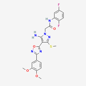2-(5-amino-4-(3-(3,4-dimethoxyphenyl)-1,2,4-oxadiazol-5-yl)-3-(methylthio)-1H-pyrazol-1-yl)-N-(2,5-difluorophenyl)acetamide