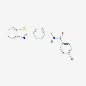 molecular formula C22H18N2O2S B283276 N-[4-(1,3-benzothiazol-2-yl)benzyl]-4-methoxybenzamide 