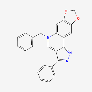 molecular formula C24H17N3O2 B2832761 5-benzyl-3-phenyl-5H-[1,3]dioxolo[4,5-g]pyrazolo[4,3-c]quinoline CAS No. 866347-10-6