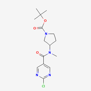 molecular formula C15H21ClN4O3 B2832763 Tert-butyl 3-[(2-chloropyrimidine-5-carbonyl)-methylamino]pyrrolidine-1-carboxylate CAS No. 2402830-00-4